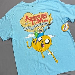 NWT Cartoon Networks Adventure Time Light Blue 100% cotton Sz L